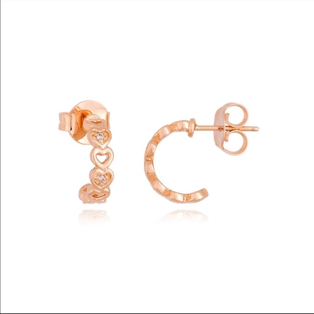Earrings rose gold plated zirconia